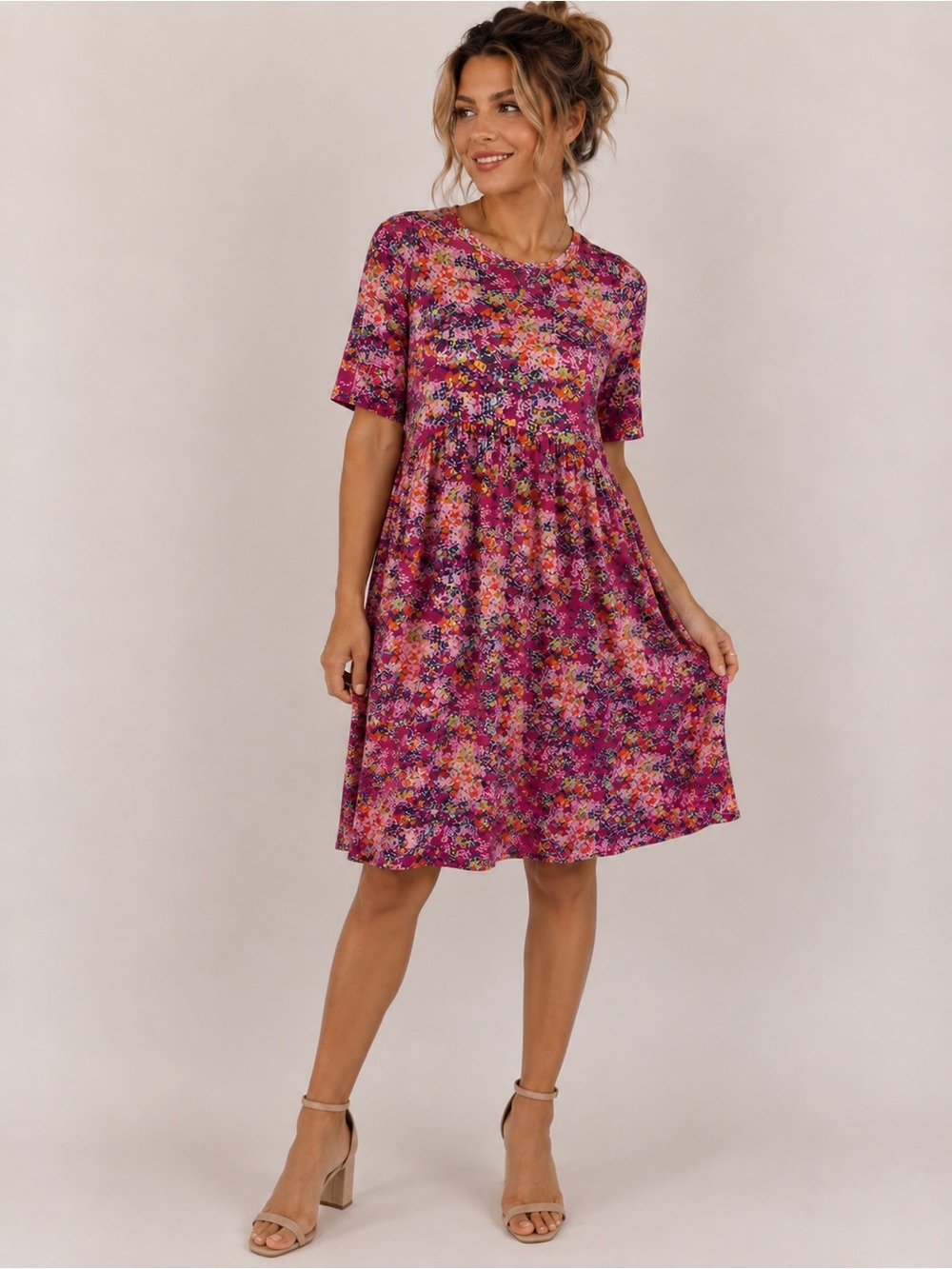 🌸✨ Boutique Style Floral Babydoll Dress | Pocketed Swing Dress Small ✨🌸